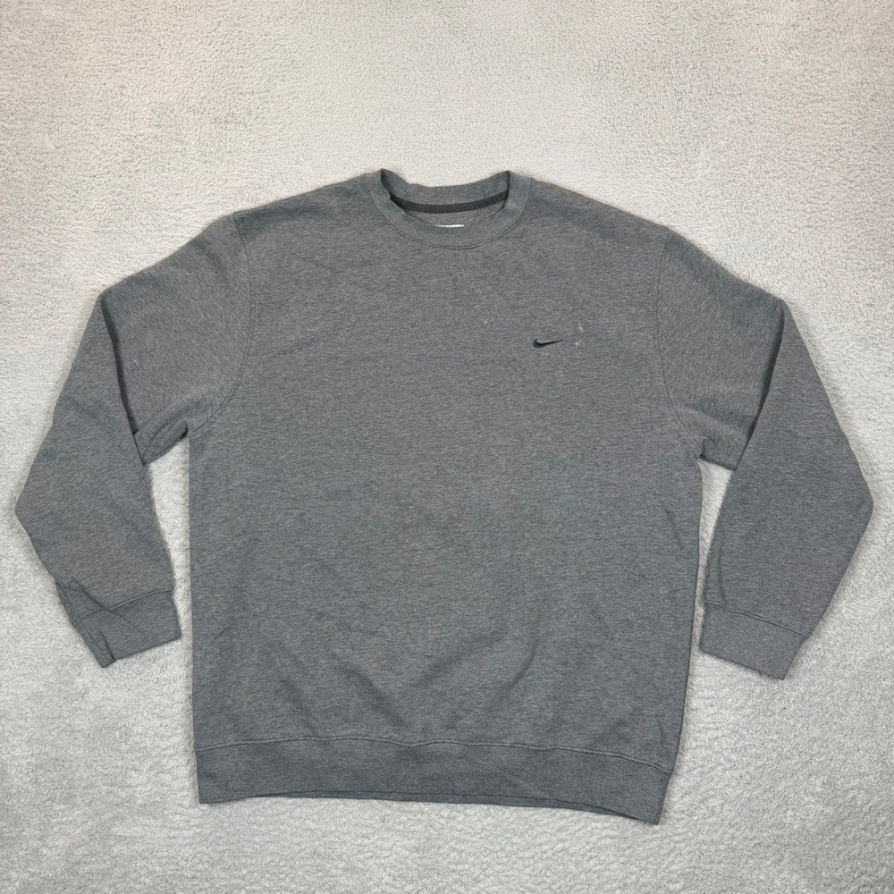 Vintage Nike Sweatshirt Mens XL Gray Mini Swoosh Crewneck 90s Essential Grunge